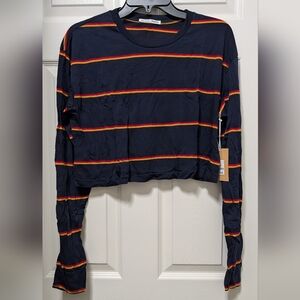NWT Reformation Chloe Top (Nico) Size Medium M Stripe Blue Red Orange